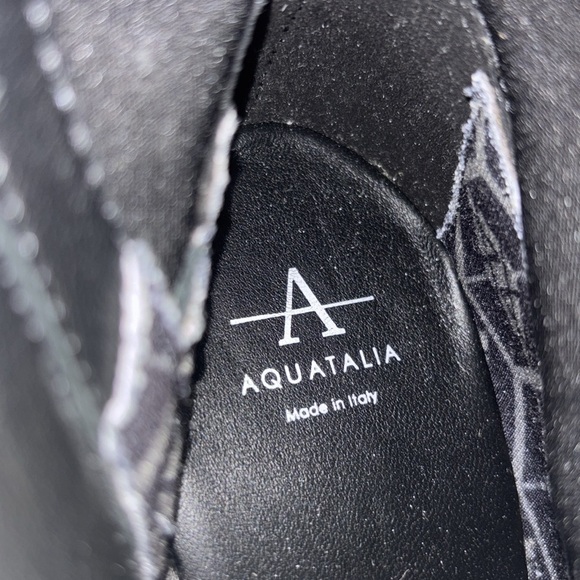 EUC Aquatalia Gray Over the Knee Boots Suede Finish Size 5 Women Leather Heeled - Picture 7 of 10